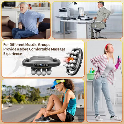 16-Head Massage Gun with Red Light Therapy