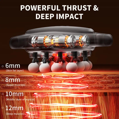 16-Head Massage Gun with Red Light Therapy